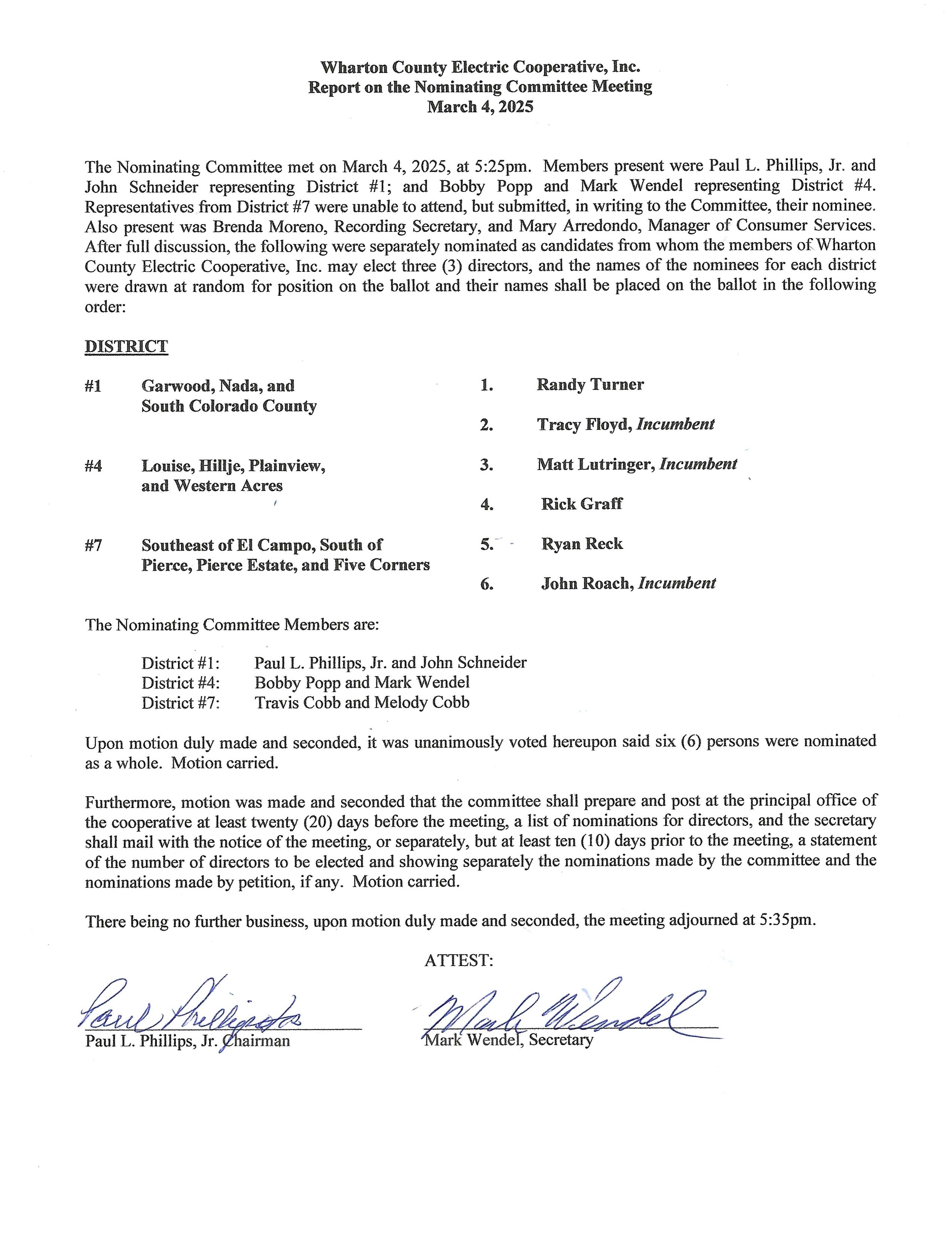 2025 Nominating Committee Report