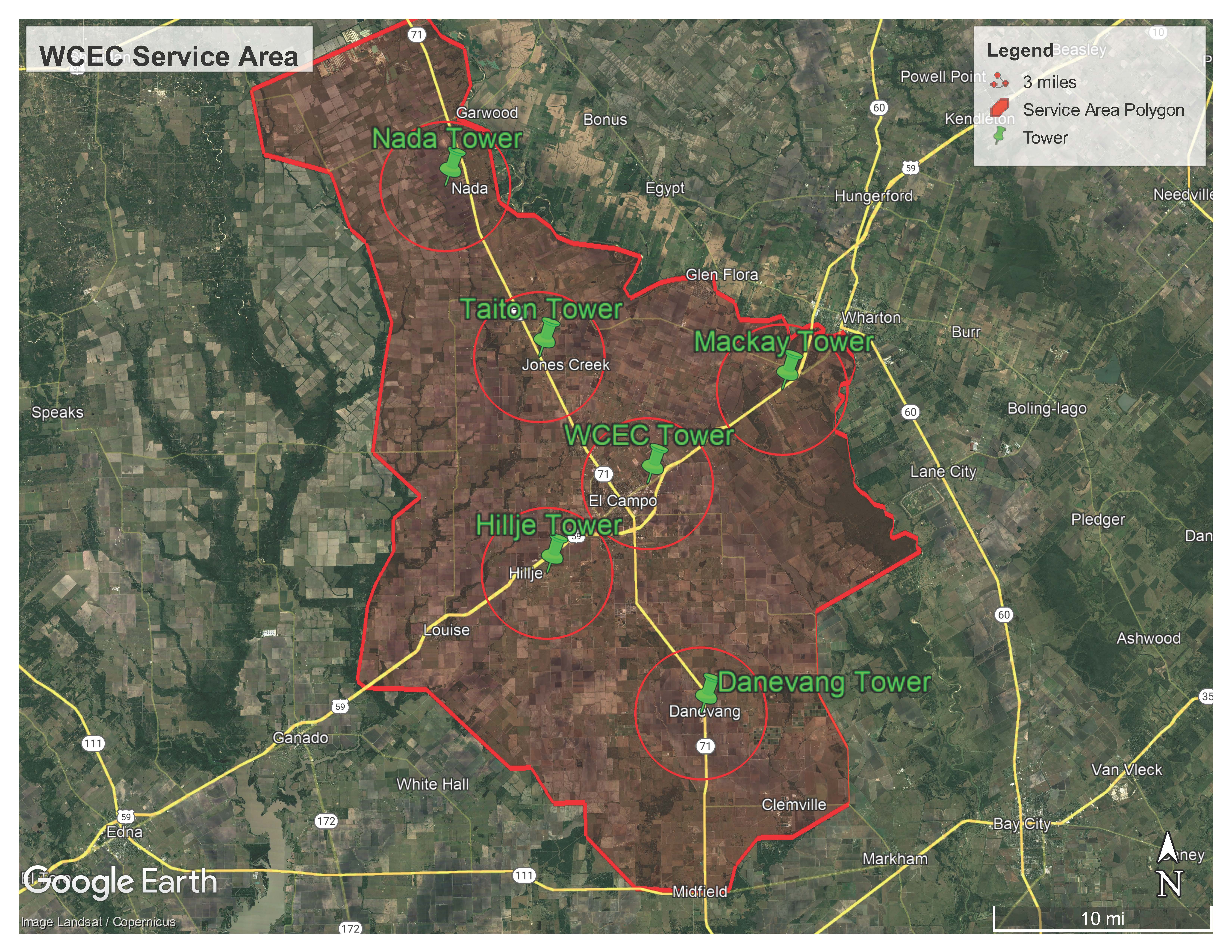 Wirehand Wireless Service Area